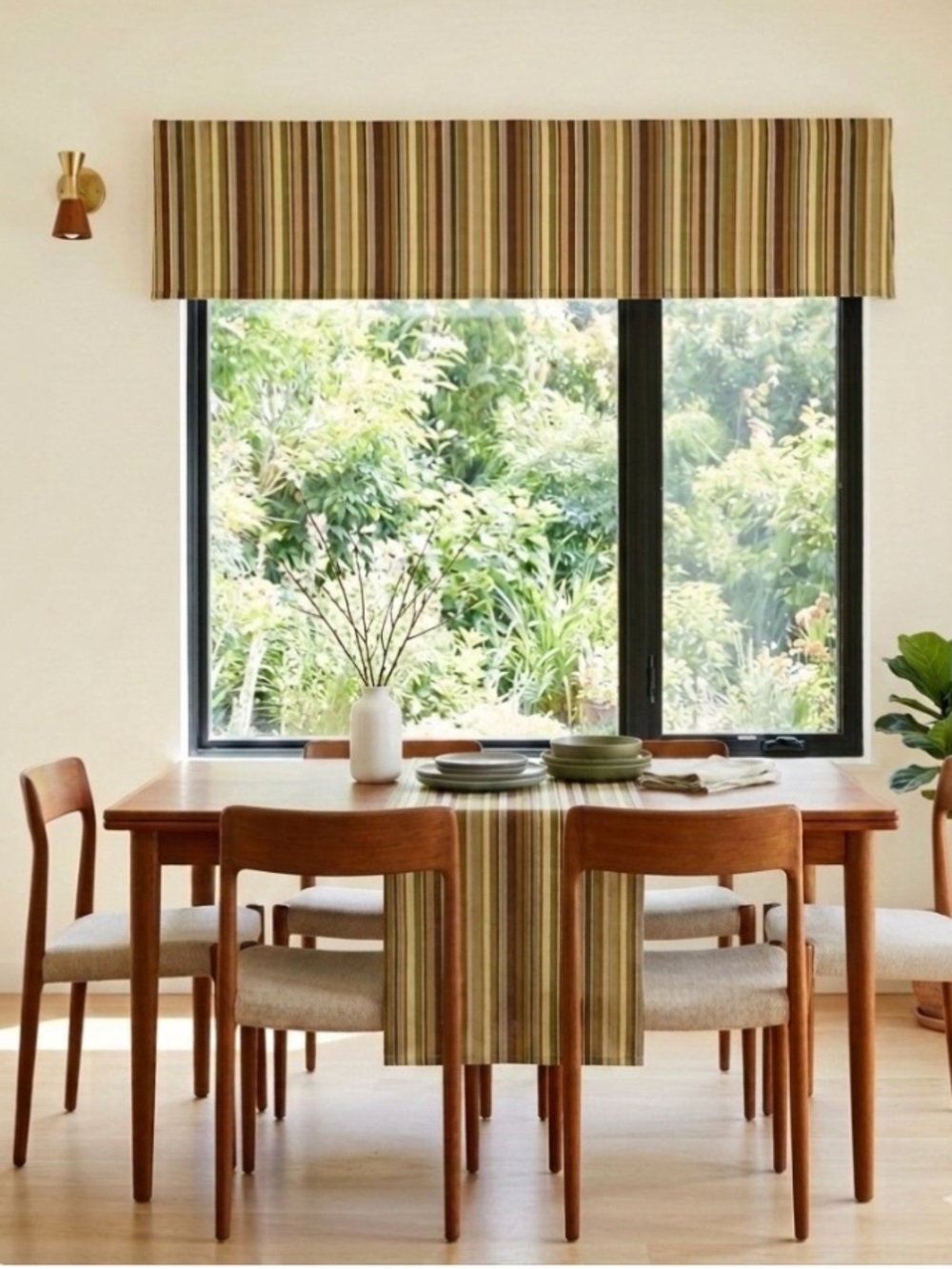 New Park Designs 72” x 14” Window Valance Lake House MCM Striped 70s Retro